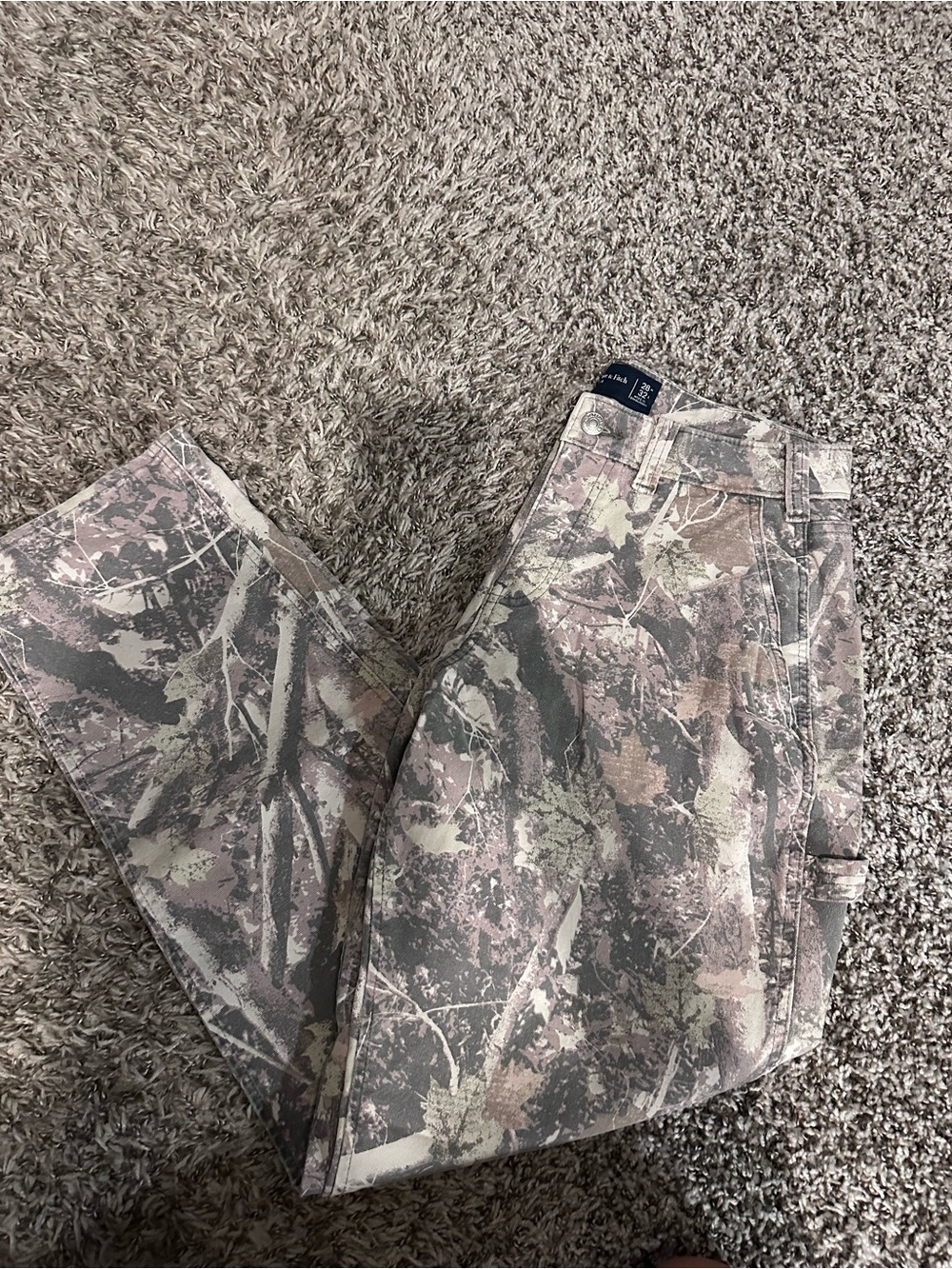 Abercrombie & Fitch Men's Camo Cargo Pants - Brown, Green, Gray